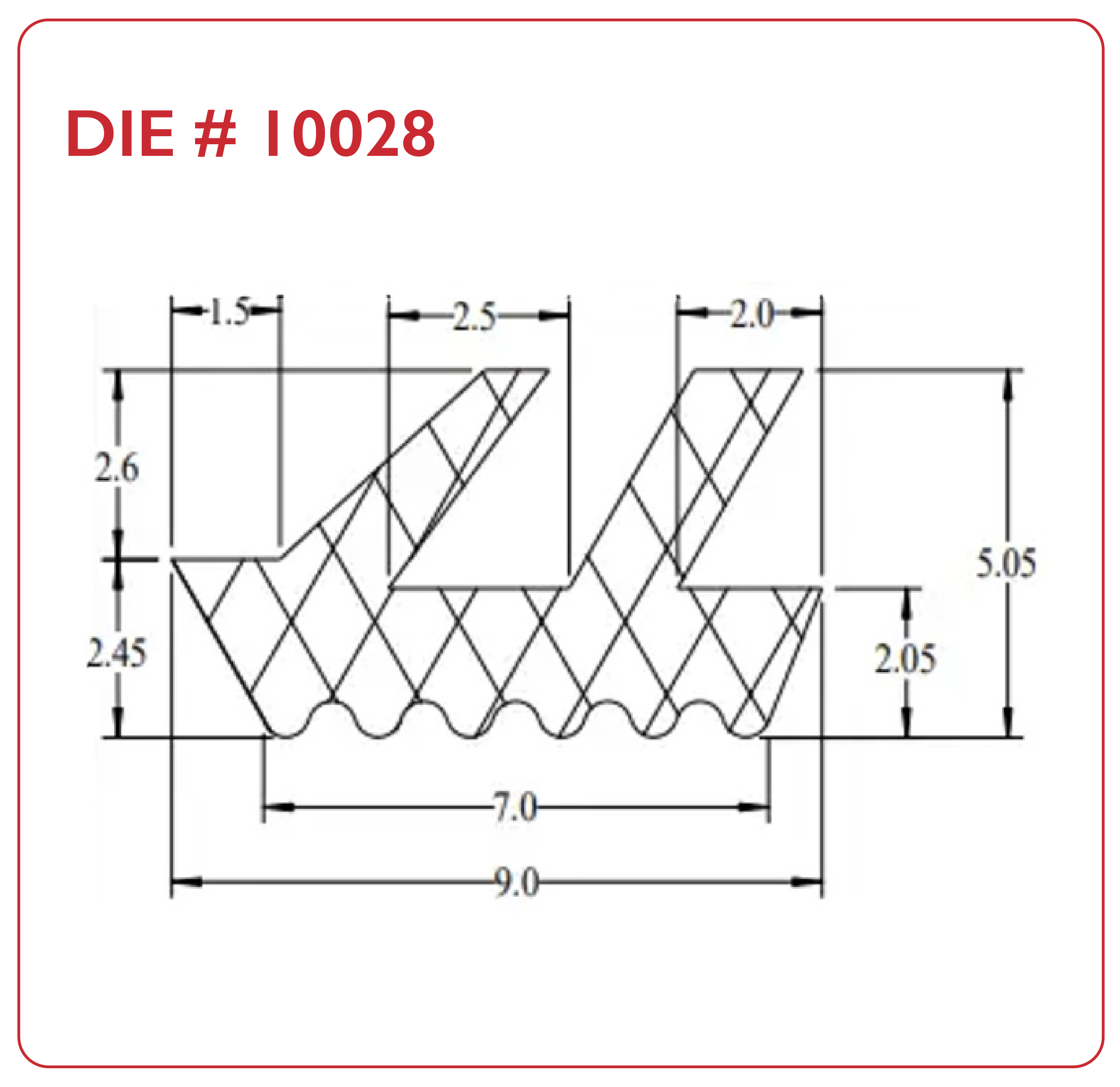 Image shows a silicone rubber autoclave technical drawing